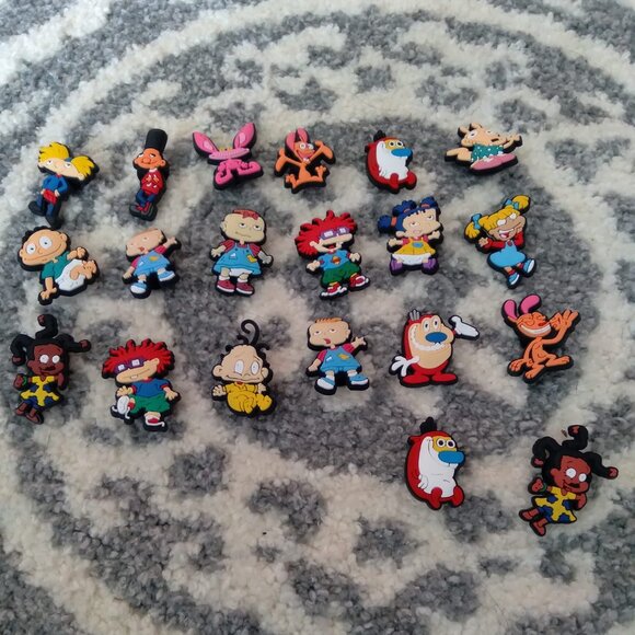 20pc 90's nick toon croc charms. Rugrats, Rocko, Hey Arnold - Picture 1 of 3